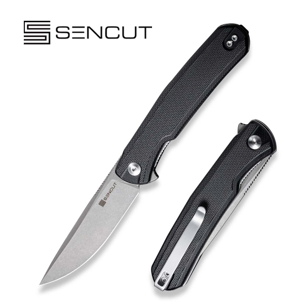 Флиппер-нож, SENCUT, Scitus S21042-1, сталь D2 88.2мм, рукоять G10 черная, лайнер-лок
