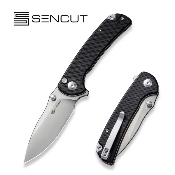 Складной нож, SENCUT, Pulsewave S23032-1, сталь 9Cr18MoV 87.7мм, рукоять G10, Button Lock