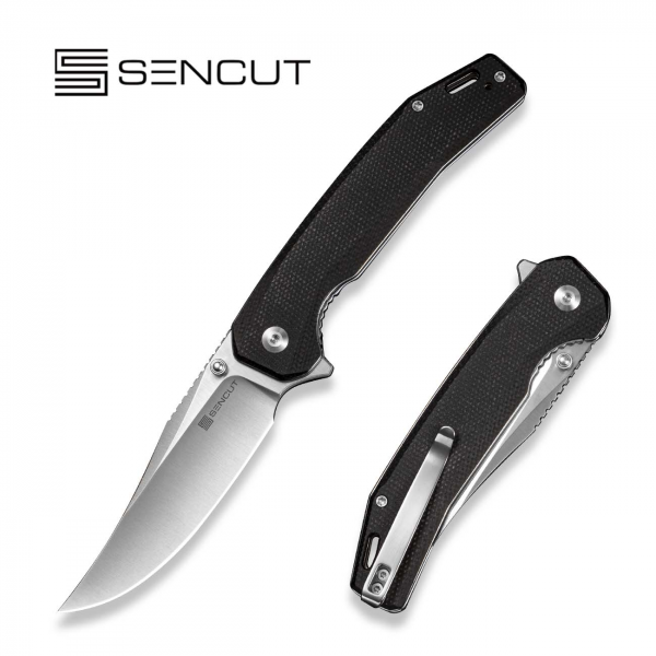 Складной нож, SENCUT, Vornix S25038-2, клинок 9Cr18MoV 3.65 дюйма, рукоять Canvas Micarta черная, Liner Lock