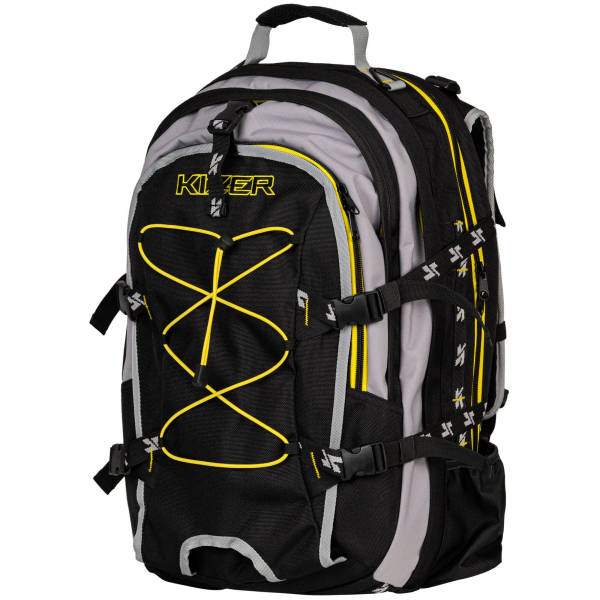 Rucsac pentru role, Kizer, 800956, 58x38x23cm, 50L+, poliester și nailon rezistent, negru/gri/galben Rucsac pentru role, Kizer, 800956, 58x38x23cm, 50L+, poliester și nailon rezistent, negru/gri/galben