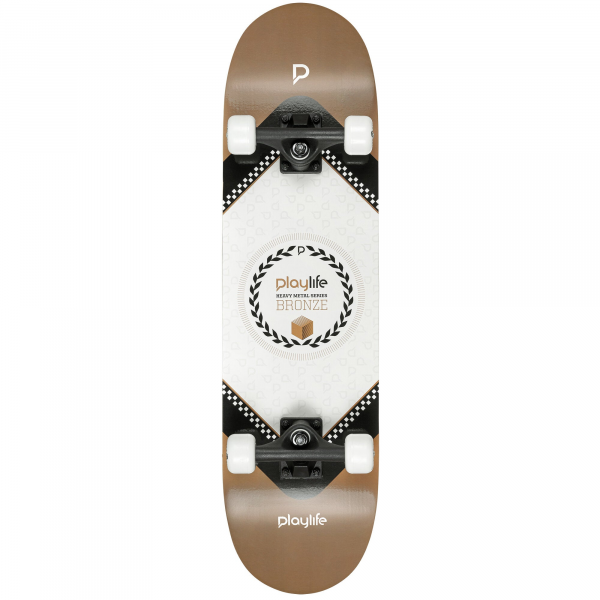 Доска для стрит-скейтбординга, Playlife, Heavy Metal Bronze 880279, 31"/8", колёса 92A, подшипники ABEC 5