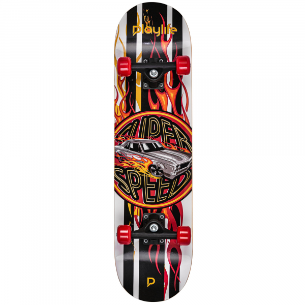 Skateboard, Playlife, Super Charger 880323, 31 inch, roți 92A, rulmenți ABEC 5, mesteacăn rusesc Skateboard, Playlife, Super Charger 880323, 31 inch, roți 92A, rulmenți ABEC 5, mesteacăn rusesc