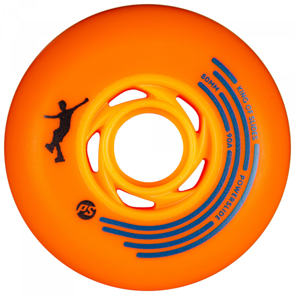 Колеса для роликов, Powerslide, King of Slides 905452, 80мм, 90A, урбан, оранжевые