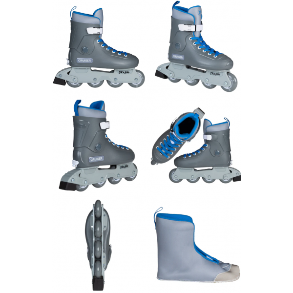 Роликовые коньки 880355 Playlife Kids Cruiser Gray Size 31-34