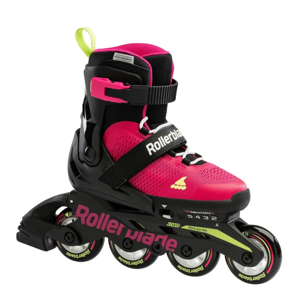 Роликовые коньки Rollerblade 072219008G9 MICROBLADE ROSA/VERDE CHIARO Size 36-40 – детские, колёса 4x72мм, жёсткость 80A, подшипники SG3, раздвижные