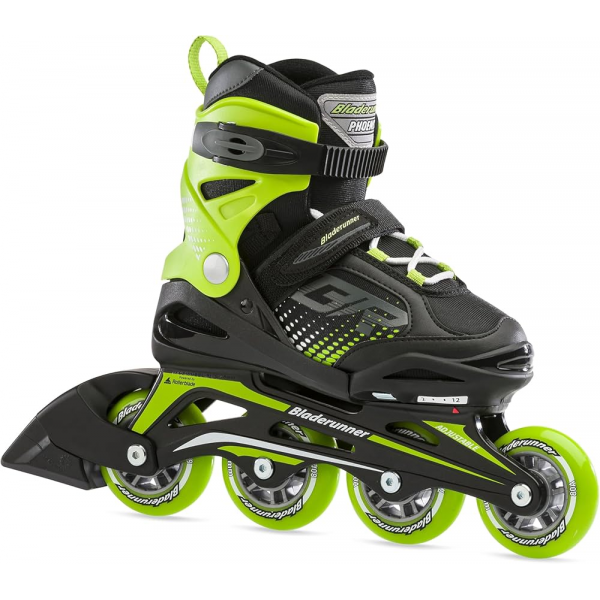 Роликовые коньки Rollerblade 0T101000T83 PHOENIX NERO/VERDE Size 29-33 – детские, колёса 4x72мм, жёсткость 80A, подшипники SG3, раздвижные