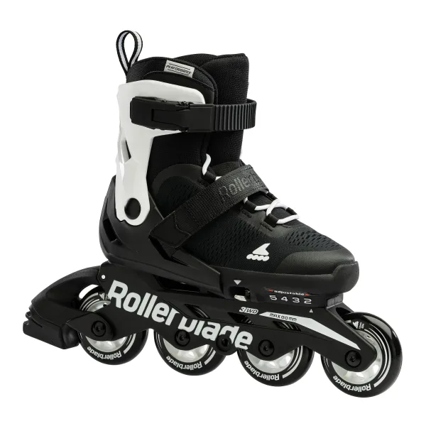 Role Rollerblade 07221900787 MICROBLADE NERO/BIANCO Marimea 28-32 – copii, roti 4x72mm, duritate 80A, rulmenti SG3, culisanti