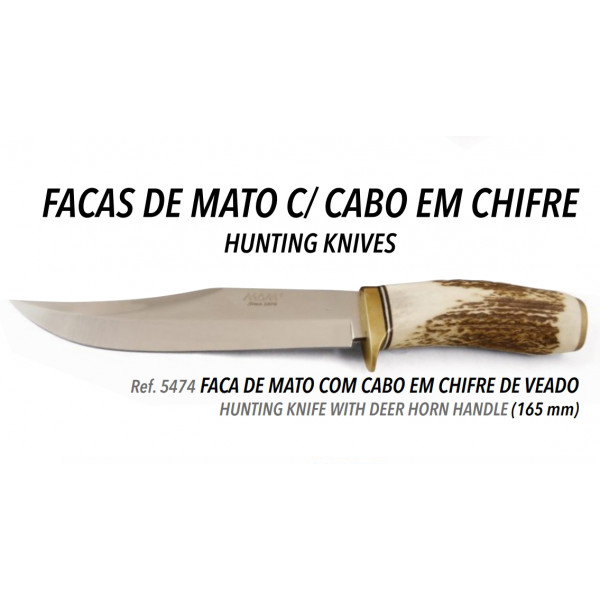 5474 MAM HUNTING KNIFE WITH DEER HORN HANDLE 5474 MAM HUNTING KNIFE WITH DEER HORN HANDLE