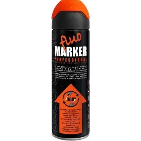 Spray vopsea FluoMarker orange 500ml DecoColor