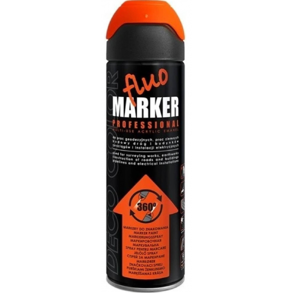 Spray Deco Color vopsea FluoMarker rosu 500ml