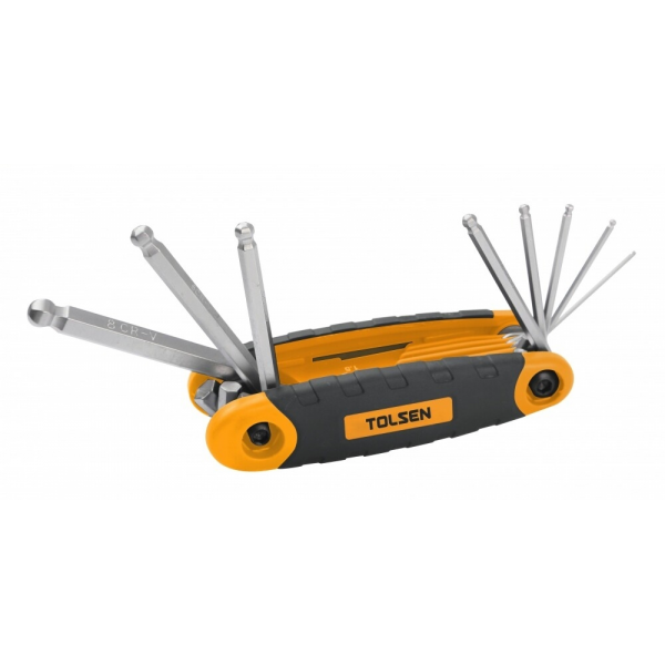 Set 8 chei hexagonale virf rotund pliabile 20068 Tolsen