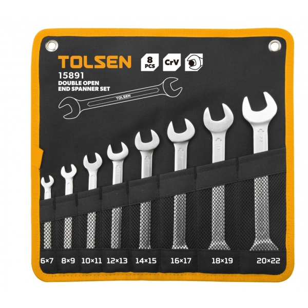 Набор 8 ключей рожковых 6-22мм Tolsen Набор 8 ключей рожковых 6-22мм Tolsen