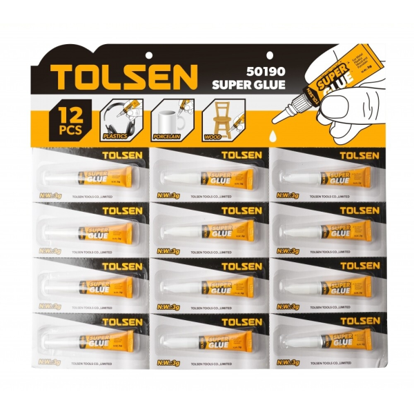 Набор 12шт суперклей 3гр Tolsen Набор 12шт суперклей 3гр Tolsen