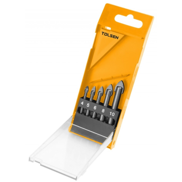 Set 5 burghii pentru sticla si ceramica 4-10mm Tolsen Set 5 burghii pentru sticla si ceramica 4-10mm Tolsen