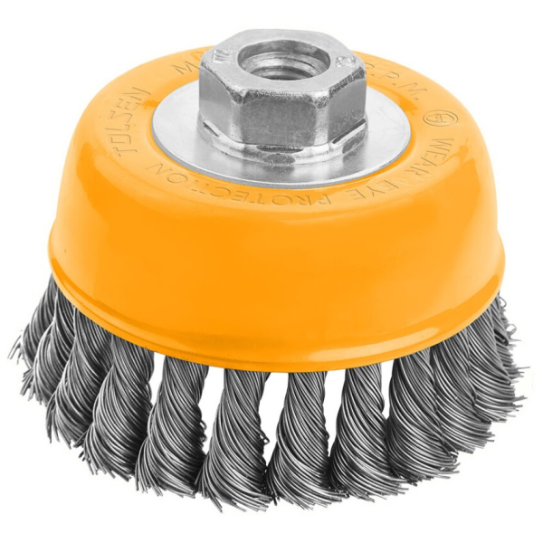 Perie cupa din sirma rasucita 125mm M14 Industrial Tolsen Perie cupa din sirma rasucita 125mm M14 Industrial Tolsen