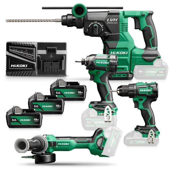 Набор аккумуляторных инструментов DS18DE+WH18DC+G1813DA+DH1826DA 18V 5Ah Hikoki