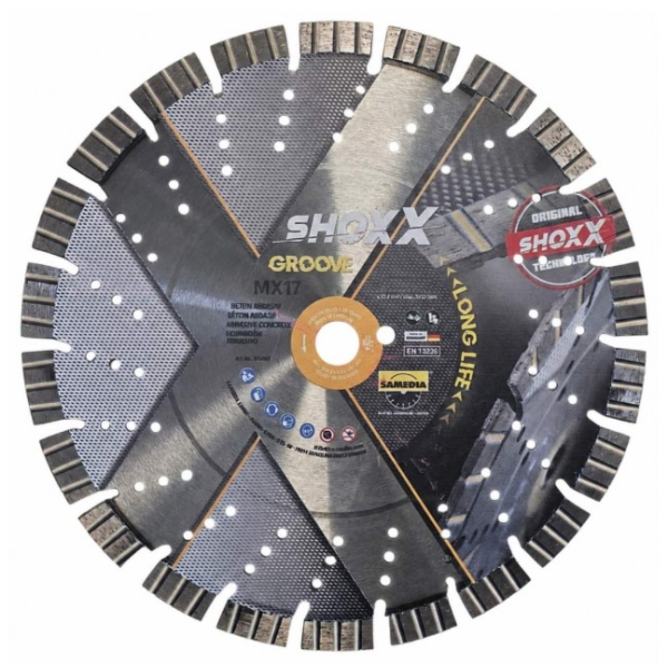 Диск алмазный по абразивному бетону SHOXX MX-17 d.350x25.4 Samedia Диск алмазный по абразивному бетону SHOXX MX-17 d.350x25.4 Samedia