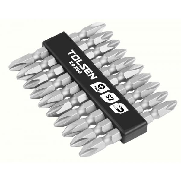 Set 10 biti cu capat dublu PH2 20360 Tolsen Set 10 biti cu capat dublu PH2 20360 Tolsen