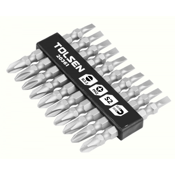 Set 10 biti cu capat dublu PH2/SL5.5 20361 Tolsen Set 10 biti cu capat dublu PH2/SL5.5 20361 Tolsen