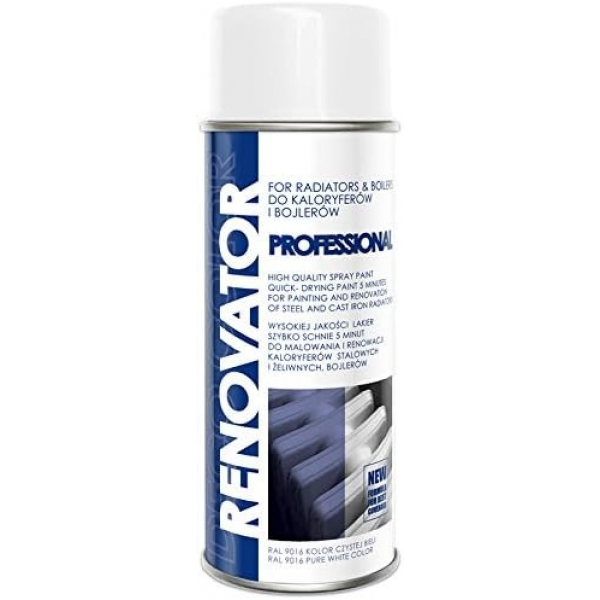 Спрей краска Renovator Radiator Ral 9016 белый 400ml DecoColor