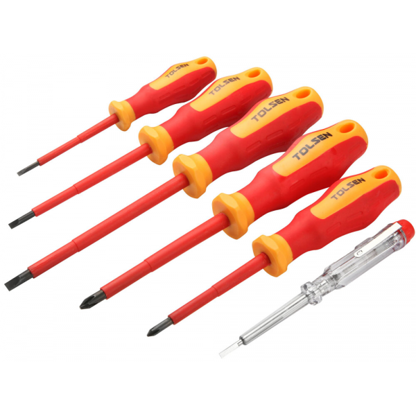 Set 6 surubelnite dielectrice 1000V Industrial Tolsen Set 6 surubelnite dielectrice 1000V Industrial Tolsen