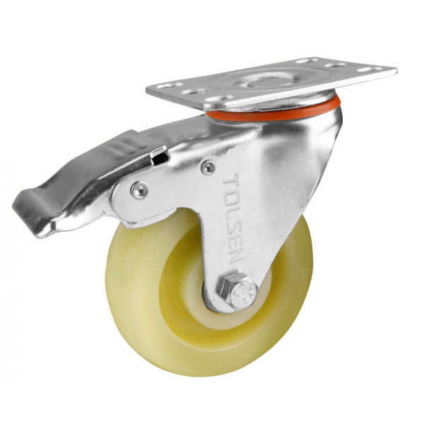 Roata pentru carucior rotativa cu frana 75mm 80kg Tolen Roata pentru carucior rotativa cu frana 75mm 80kg Tolen