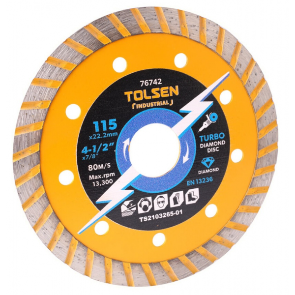 Диск aлмазный 125x22,2 мм Turbo Industrial Tolsen