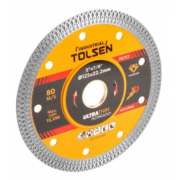 Диск aлмазный 125x1,4х22,2мм ультратонкий Industrial Tolsen