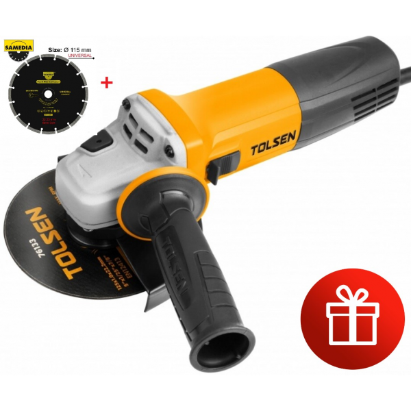 Polizor unghiular 88580 Tolsen 125mm 950W Industrial + cadou disc diamantat! Polizor unghiular 88580 Tolsen 125mm 950W Industrial + cadou disc diamantat!