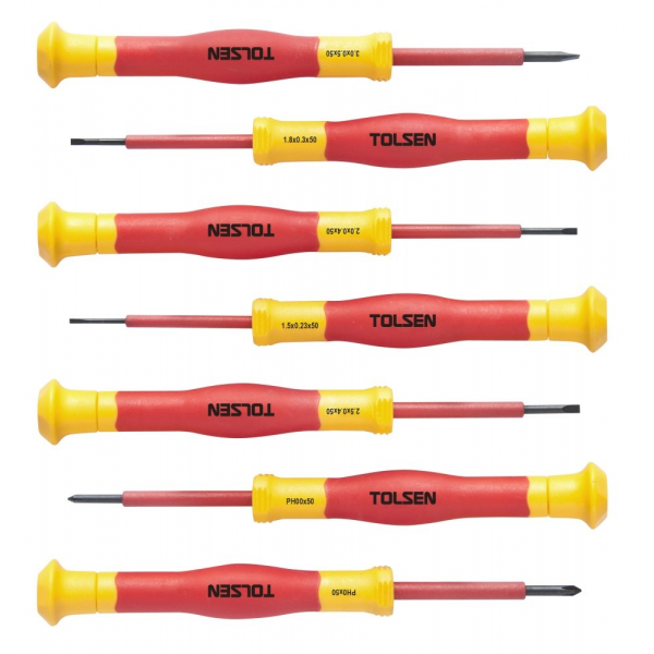 Set 7 surubelnite dielectrice mini 1000V Premium Tolsen Set 7 surubelnite dielectrice mini 1000V Premium Tolsen