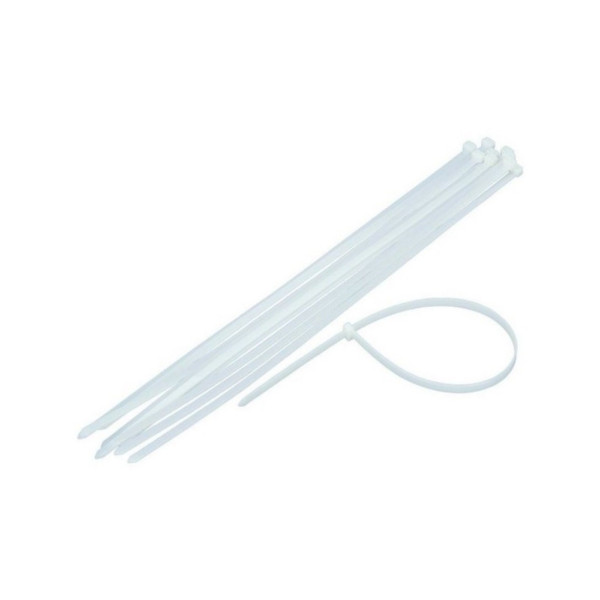Cable Organizers NYTFR-250x3.6-W, Nylon cable ties, 250 x 3.6 mm, UV resistant, bag of 100 pcs, white Cable Organizers NYTFR-250x3.6-W, Nylon cable ties, 250 x 3.6 mm, UV resistant, bag of 100 pcs, white