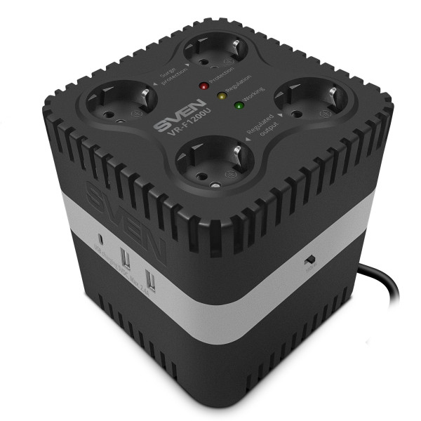 Стабилизатор напряжения SVEN VR-F1200U/ 330W Стабилизатор напряжения SVEN VR-F1200U/ 330W