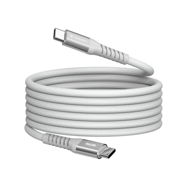 Cablu USB-C to USB-C Verbatim Sync & Charge Magnetic 60W / 1.2 m/ Grey Cablu USB-C to USB-C Verbatim Sync & Charge Magnetic 60W / 1.2 m/ Grey