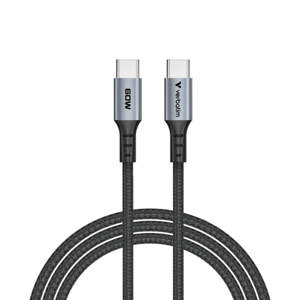 Cablu USB-C to USB-C Verbatim Sync & Charge 60W / 1.2 m/ Black Cablu USB-C to USB-C Verbatim Sync & Charge 60W / 1.2 m/ Black