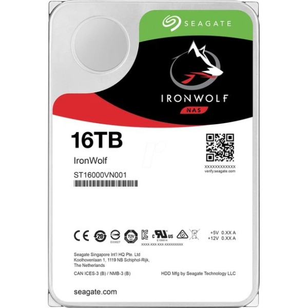 3.5” HDD Seagate IronWolf ST16000VN001 / 16.0TB / 7200rpm / 256MB 3.5” HDD Seagate IronWolf ST16000VN001 / 16.0TB / 7200rpm / 256MB