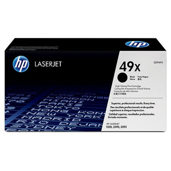HP 49X (Q5949X) Black Cartridge for HP LaserJet 1160, 3392, 3390, 1320, 6000 p. HP 49X (Q5949X) Black Cartridge for HP LaserJet 1160, 3392, 3390, 1320, 6000 p.