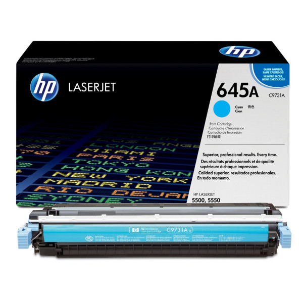 HP 645A (C9731A) Cyan Cartridge for HP LaserJet 5550, 5500, 12000 p. HP 645A (C9731A) Cyan Cartridge for HP LaserJet 5550, 5500, 12000 p.