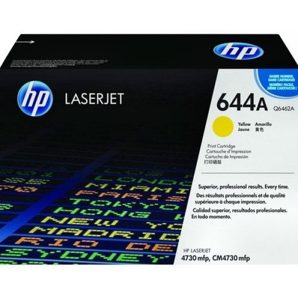 HP 644A (Q6462A) Yellow Cartridge for HP LaserJet CM4730, HP Color LaserJet 4730, up to 12000 p. HP 644A (Q6462A) Yellow Cartridge for HP LaserJet CM4730, HP Color LaserJet 4730, up to 12000 p.