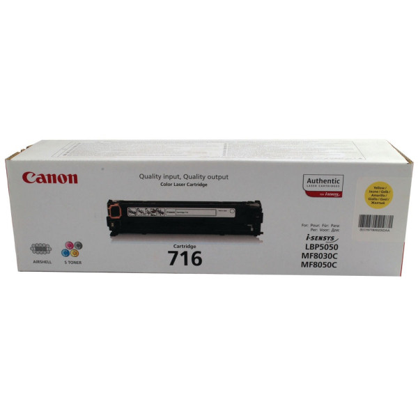 Laser Cartridge Canon 716 Y (1977B002), yellow (1500 pages) for LBP-5050/5050N, MF8030Cn/8050Cn/8080Cw Laser Cartridge Canon 716 Y (1977B002), yellow (1500 pages) for LBP-5050/5050N, MF8030Cn/8050Cn/8080Cw