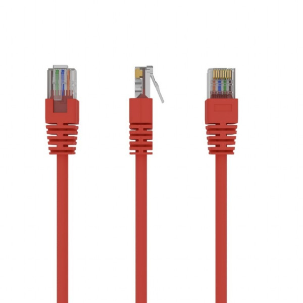 Patch cord cat. 5E PP12-5M/R Red, 5 m, molded strain relief 50u" plugs Patch cord cat. 5E PP12-5M/R Red, 5 m, molded strain relief 50u" plugs