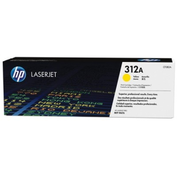 HP 312A (CF382A) Yellow LaserJet Toner Cartridge (up to 2700 pages), for HP LaserJet Pro M476 Series HP 312A (CF382A) Yellow LaserJet Toner Cartridge (up to 2700 pages), for HP LaserJet Pro M476 Series