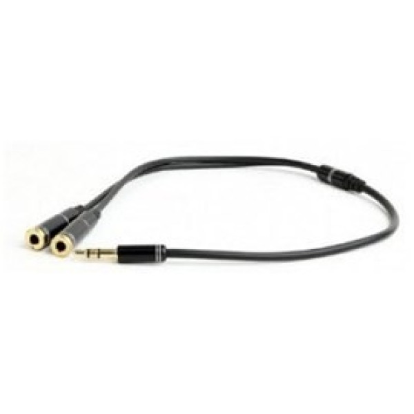 Audio cable 3.5mm - 0.2 m - Cablexpert CCA-417M, 3.5mm 4-pin plug to 3.5mm stereo + microphone sockets adapter cable, allows connecting standard headsets and Audio cable 3.5mm - 0.2 m - Cablexpert CCA-417M, 3.5mm 4-pin plug to 3.5mm stereo + microphone sockets adapter cable, allows connecting standard headsets and