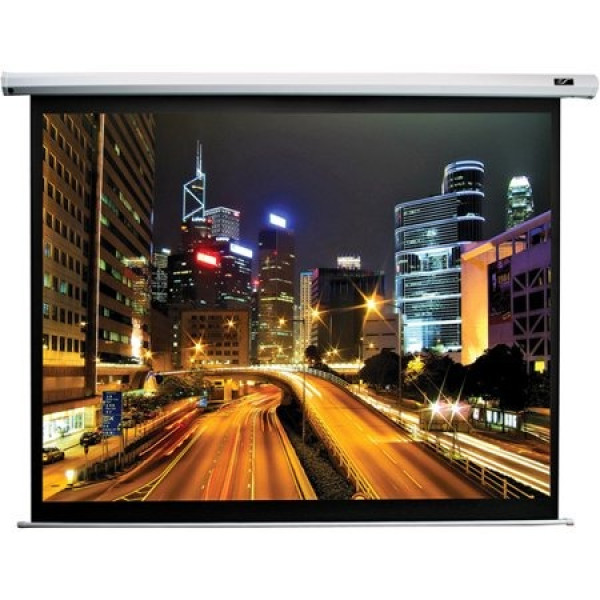 Elite Screens 125” (16:9) 277 x 156 cm, Electric Projection Screen, Spectrum Series with IR/Low Voltage 3-way wall box, Black Elite Screens 125” (16:9) 277 x 156 cm, Electric Projection Screen, Spectrum Series with IR/Low Voltage 3-way wall box, Black