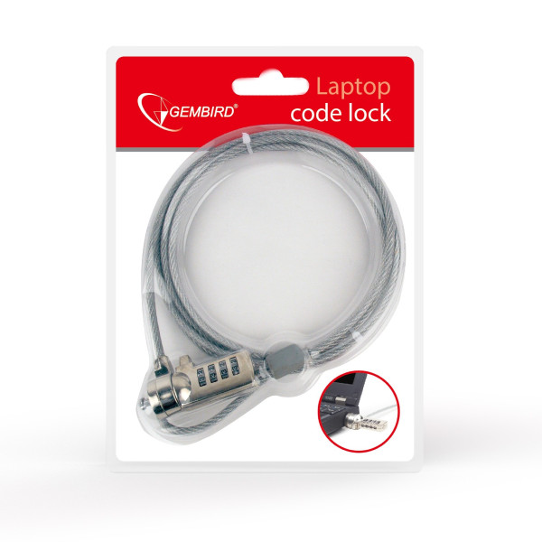 Gembird LK-CL-01 Cable lock for notebooks (4-digit combination), 4 mm steel cable Gembird LK-CL-01 Cable lock for notebooks (4-digit combination), 4 mm steel cable