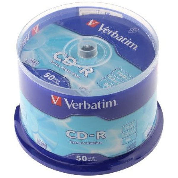 Verbatim DataLife CD-R 700MB 52X EXTRA PROTECTION SURFACE - Spindle 50pcs. Verbatim DataLife CD-R 700MB 52X EXTRA PROTECTION SURFACE - Spindle 50pcs.