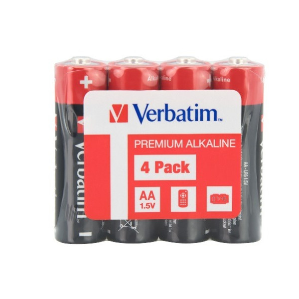 Verbatim Alcaline Battery AA, 4pcs, Pack Shrink Verbatim Alcaline Battery AA, 4pcs, Pack Shrink