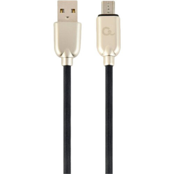 Cable USB2.0/Micro-USB Premium Rubber - 2m - Cablexpert CC-USB2R-AMmBM-2M, Black, USB 2.0 A-plug to Micro-USB plug, blister Cable USB2.0/Micro-USB Premium Rubber - 2m - Cablexpert CC-USB2R-AMmBM-2M, Black, USB 2.0 A-plug to Micro-USB plug, blister