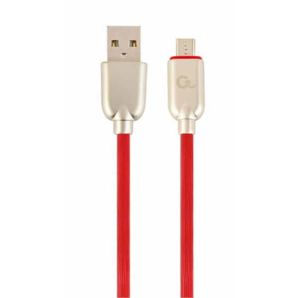 Cable USB2.0/Micro-USB Premium Rubber - 2m - Cablexpert CC-USB2R-AMmBM-2M-R, Red, USB 2.0 A-plug to Micro-USB plug, blister Cable USB2.0/Micro-USB Premium Rubber - 2m - Cablexpert CC-USB2R-AMmBM-2M-R, Red, USB 2.0 A-plug to Micro-USB plug, blister