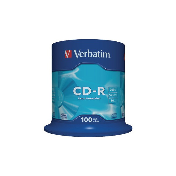 Verbatim DataLife CD-R 700MB 52X EXTRA PROTECTION SURFACE - Spindle 100pcs. Verbatim DataLife CD-R 700MB 52X EXTRA PROTECTION SURFACE - Spindle 100pcs.