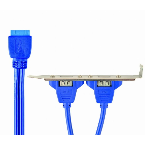 Адаптер Gembird CC-USB3-RECEPTACLE, Dual USB 3.0 receptacle on bracket Адаптер Gembird CC-USB3-RECEPTACLE, Dual USB 3.0 receptacle on bracket
